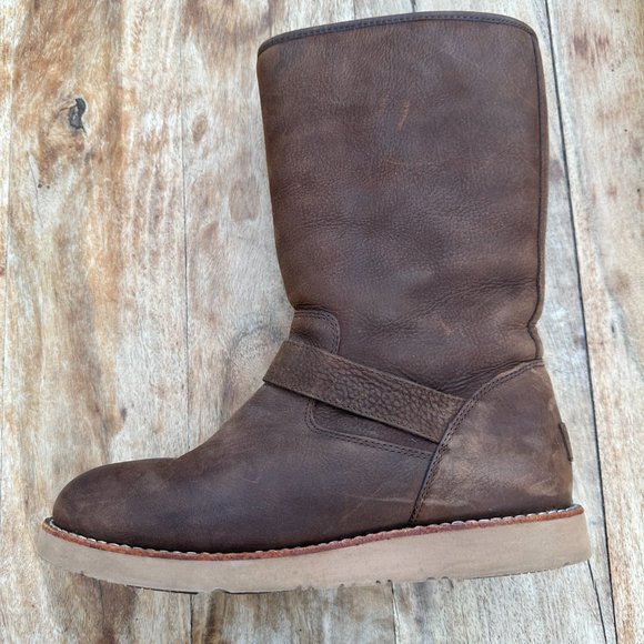 UGG Boots Kensington II Leather Double Buckle Brown 1004144 - Picture 3 of 12